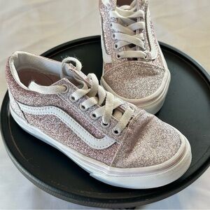 VANS Old Skool Glitter Girls Shoes Rose Gold/Pink 508731 US Kids Size 12